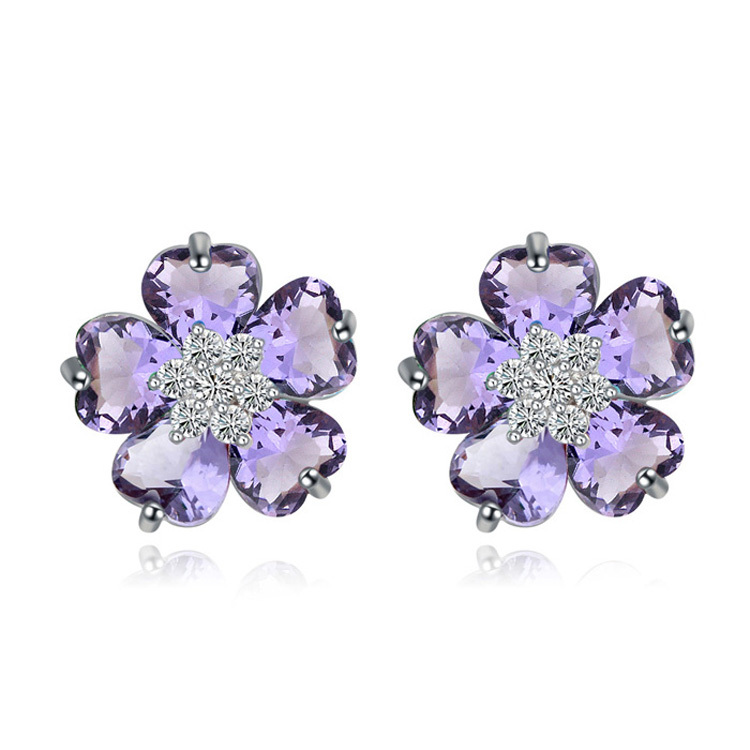 Oorbellen Flower Purple